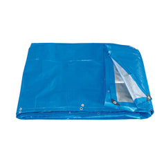 Telo in polietilene pesante anellato bordato, bicolore grigio - blu Fervi 0281