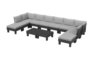 Elements 10 Seater Corner Modular Lounge Set - Graphite Keter