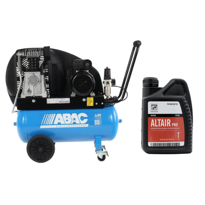 Expert A29B CM2 - Compressore a pistone - Avviamento a cinghia - Monofase - serbatoio 50l + Altair Pro - Olio per compressori a pistoni - 1 Abac