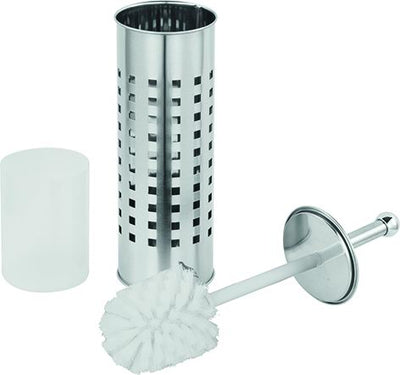 Portascopino Wc Inox Tondo Traforato H. 38 Cm Vigor