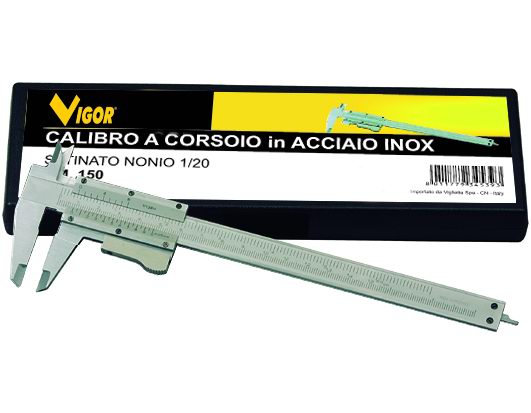 Vigor Calibri A Corsoio Nonio Inox Scala 1/20 150 Mm