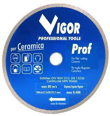 Dischi Diamantati C.Continua Vigor Ceramic Blu 180X22 Mm