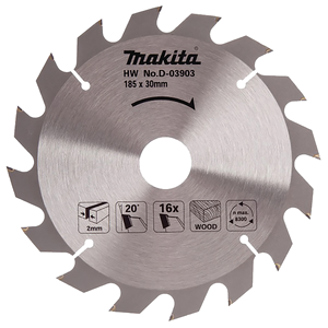 D-03903 Lama Standard T.C.T., 185x30mm, 16T Makita