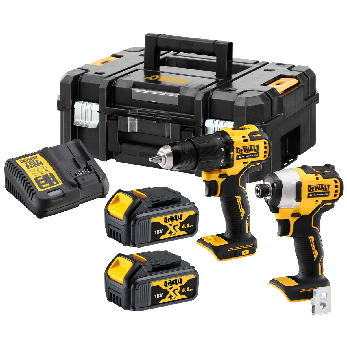 Kit 18vxr brushless Trapano avvitatore con percussione e Avvitatore DeWalt