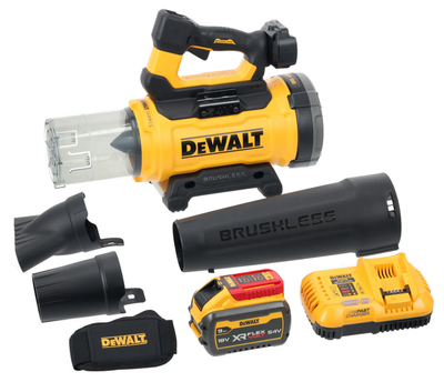 Soffiatore assiale XR Flexvolt 54V, motore BRUSHLESS, Modalità TURBIO, Portata massima 21.5 m3/min, Velocità 280km/h. 1 batteria Flex Volt DeWalt