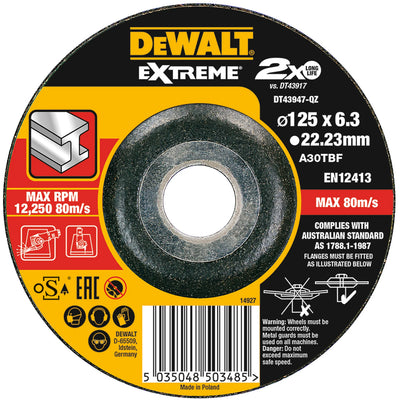 Disco extreme bonded taglio sottile 180 MM X 1,6 MM X 22,23 MM DT43938-QZ DeWalt