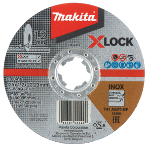 E-00418 Disco da taglio X-Lock, 125 x 1,2 mm Makita