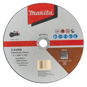 E-03006 Disco da taglio 230x2,0x22,23mm, WA36R Makita