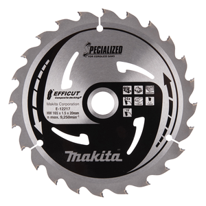 E-12217 Lama per sega circolare Efficut T.C.T, 165 x 20 mm, 24 T