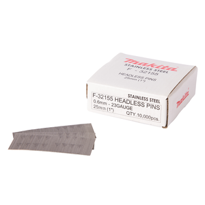 F-32155 Spilli Inox, 0,6x25mm, 23 Ga, 10.000pz Makita