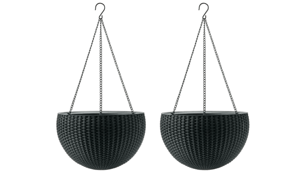 Hanging Sphere Planter Set of 2 - Graphite Keter