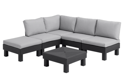 Elements 5 Seater Corner Modular Lounge Set - Graphite Keter