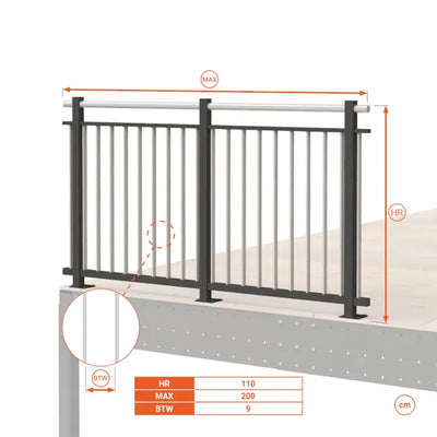 Svelt BALAUSTRA UNIVERSALE A DOGHE ALTEZZA cm 110